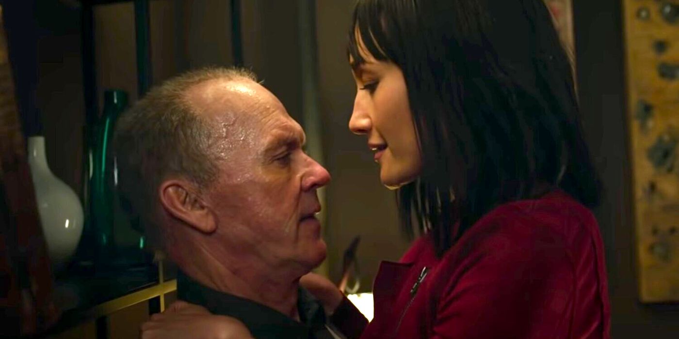 Michael Keaton and Maggie Q in The Protégé