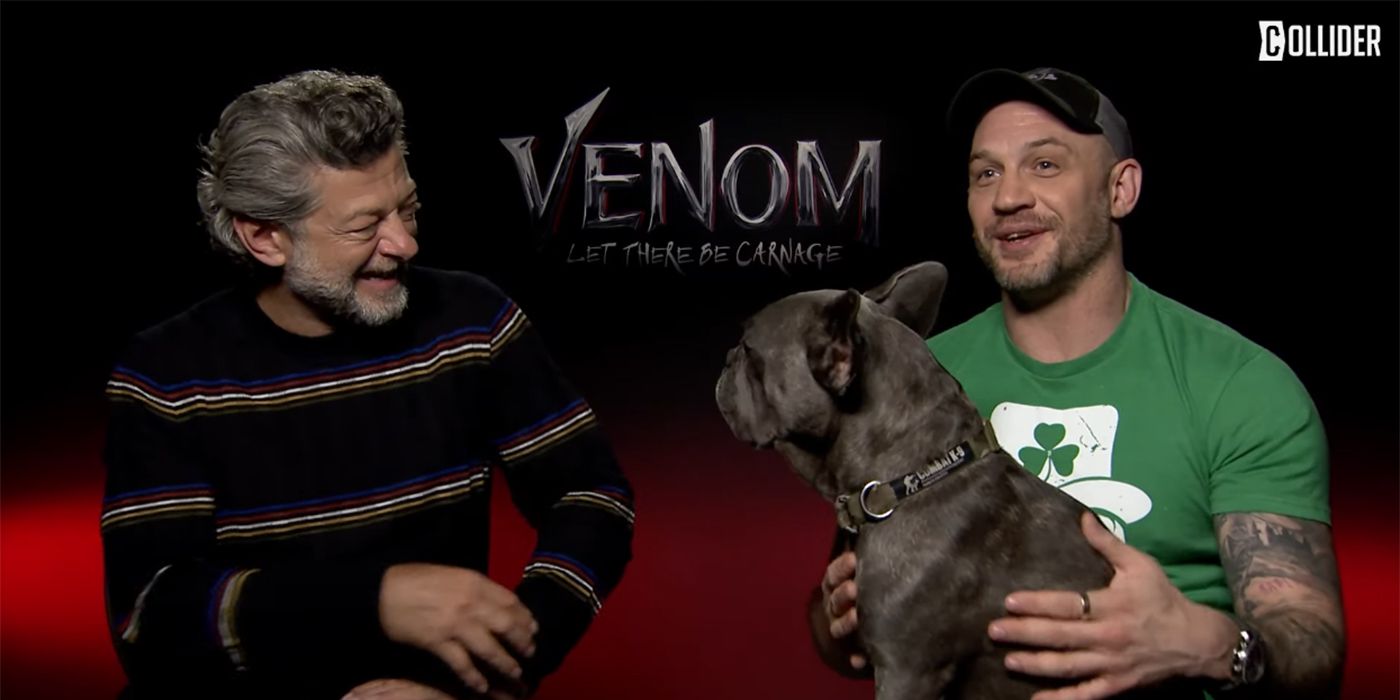 Tom Hardy, His Adorable Dog, and Andy Serkis on Venom 2 social