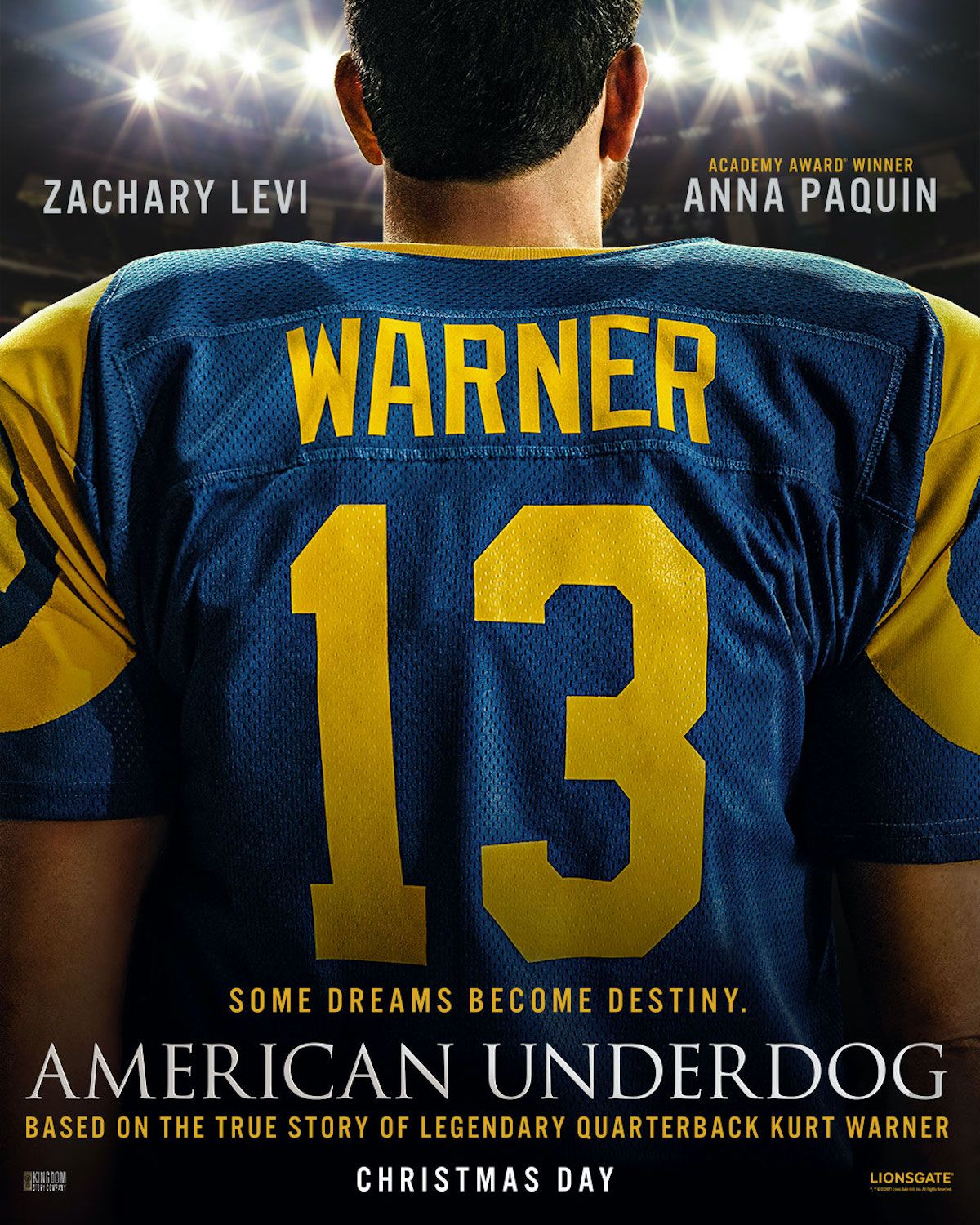 American Underdog Trailer Stars Zachary Levi as NFL Legend Kurt Warner