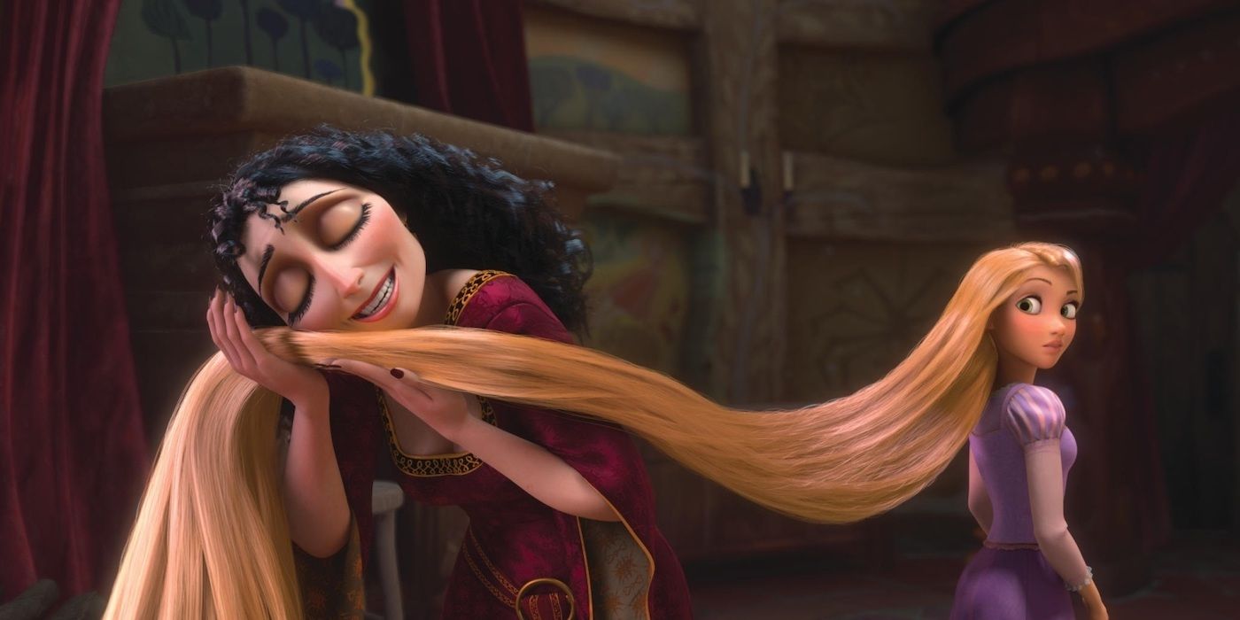 Mother Gothel and Rapunzel in Tangled