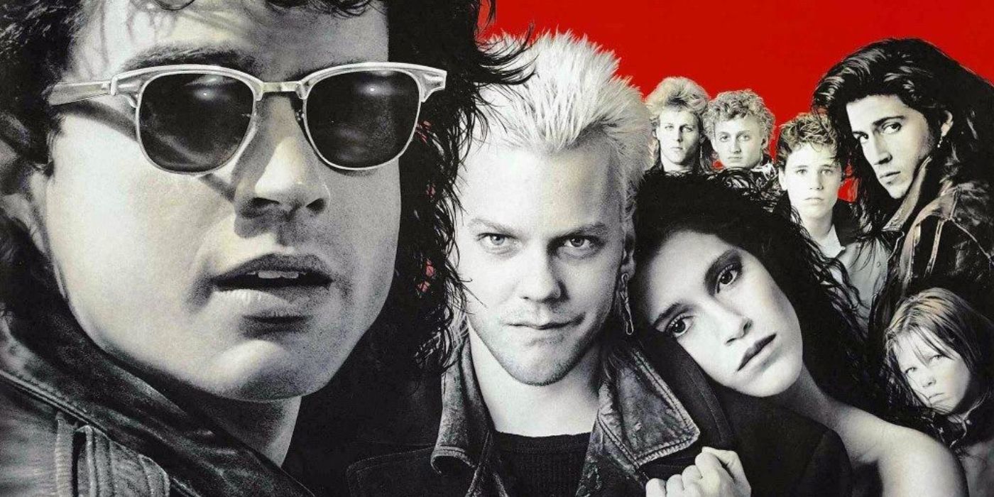 The Lost Boys Poster featuring Jason Patric, Kiefer Sutherland, Jami Gertz, and the rest of the cast