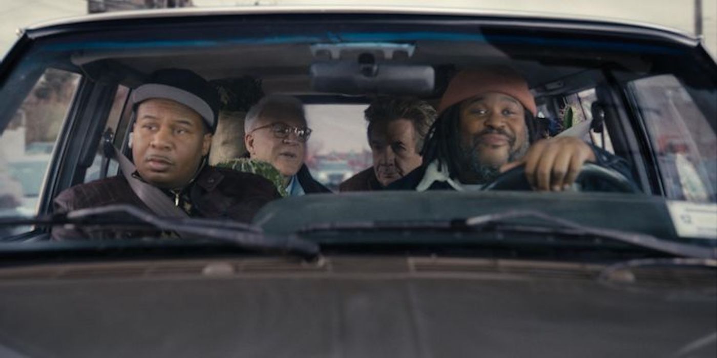 Roy-Wood-Jr-and-Jacob-Ming-Trent-drive-with-Charles-and-Oliver-in-the-backseat-in-Only-Murders-in-the-Building