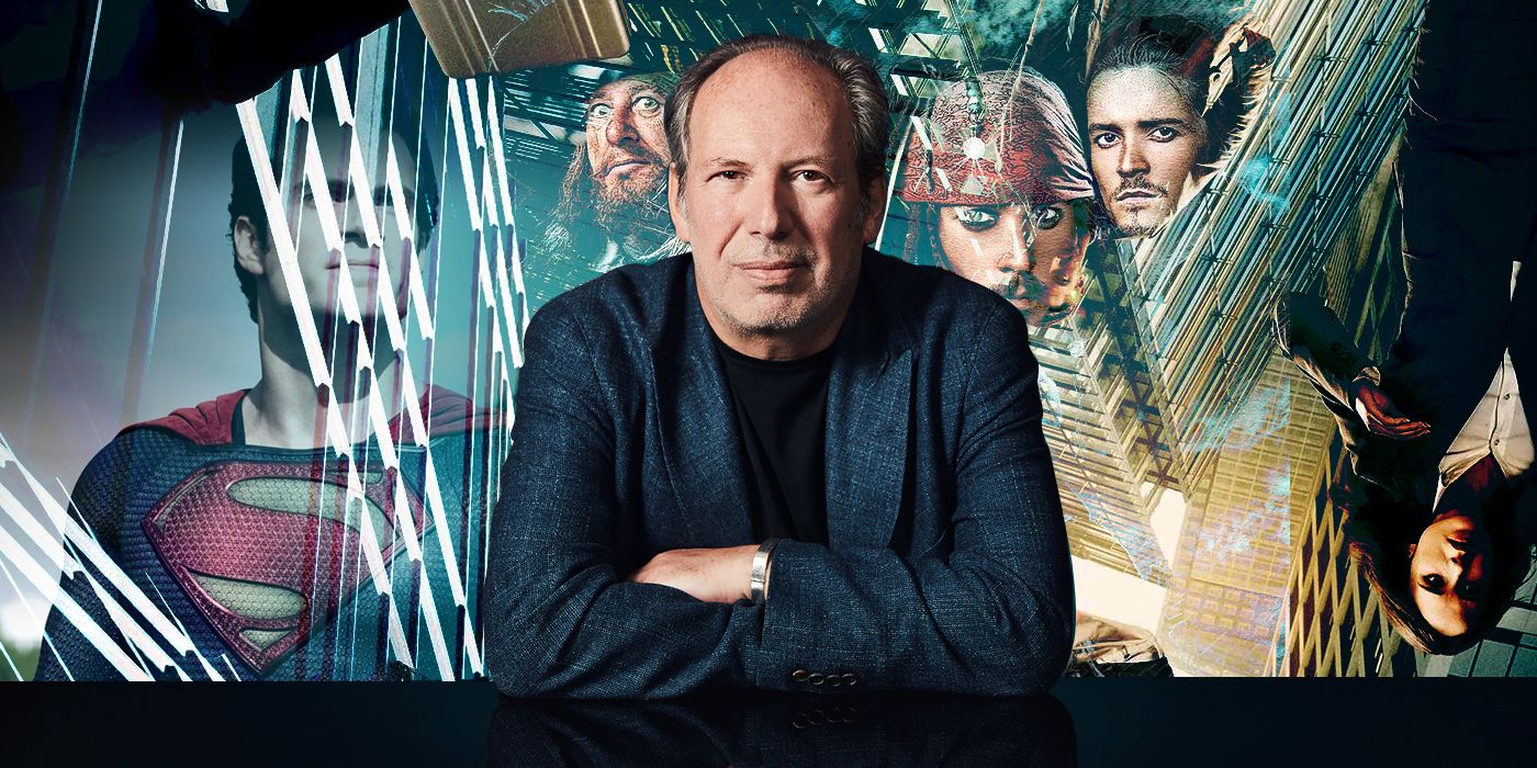 Hans Zimmer with images of films he's worked on 