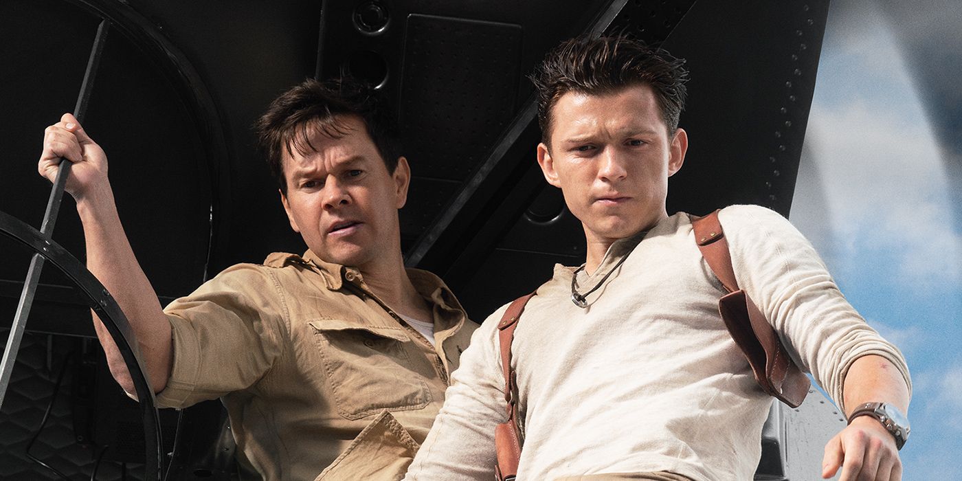 Mark Wahlberg and Tom Holland in Uncharted 