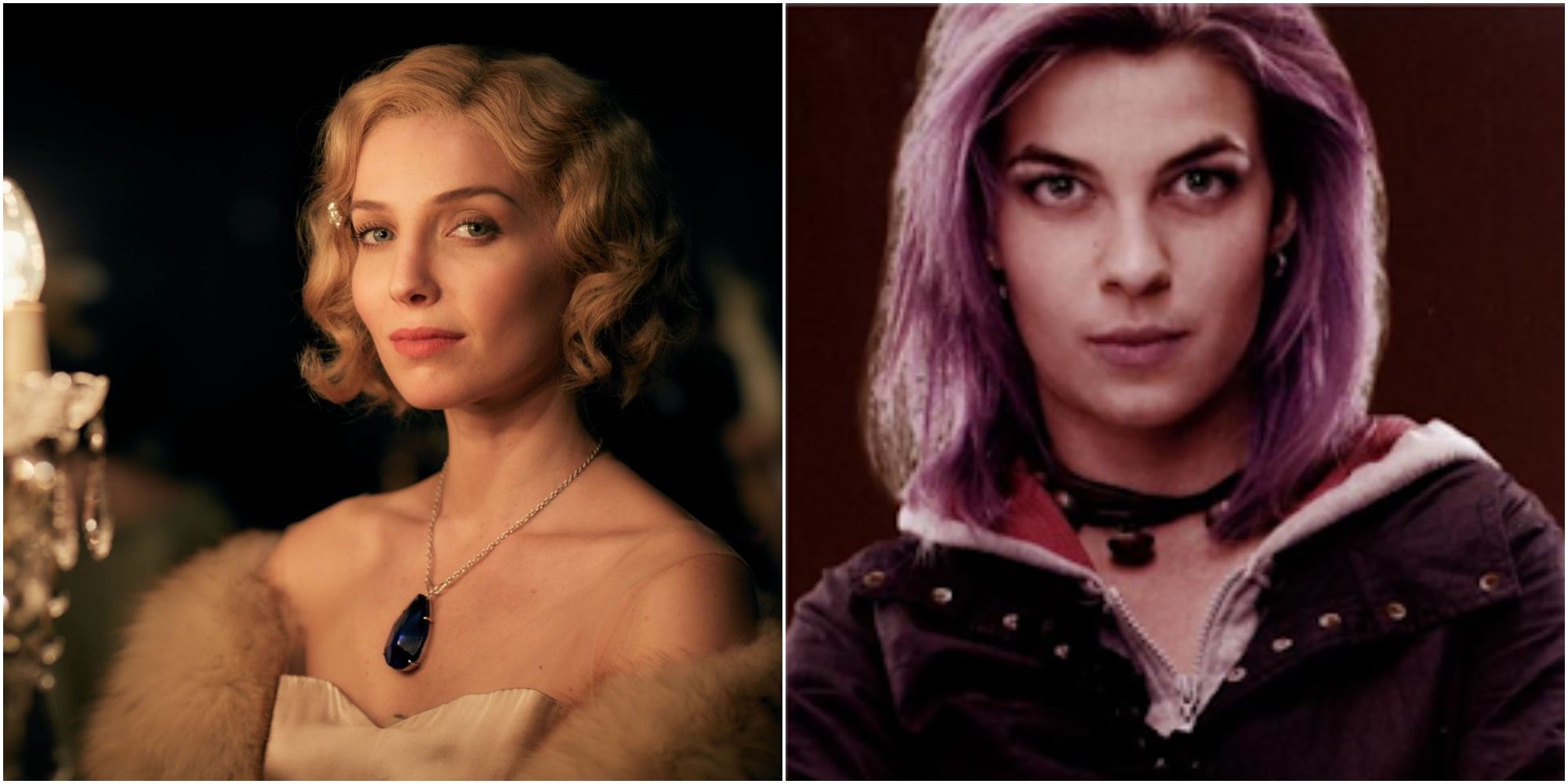 Split image of Grace Burgess-Shelby (Peaky Blinders) and Nymphadora Tonks (Harry Potter)