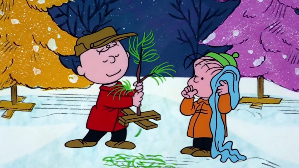 Charlie holding his twig tree in It's a Charlie Brown Christmas