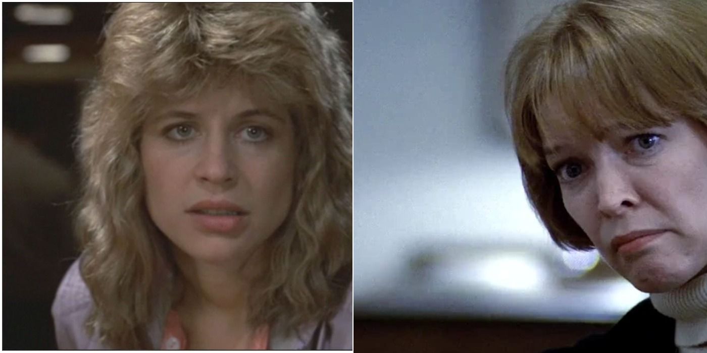 Split image of Linda Hamilton in Terminator and Ellen Burstyn in The Exorcist
