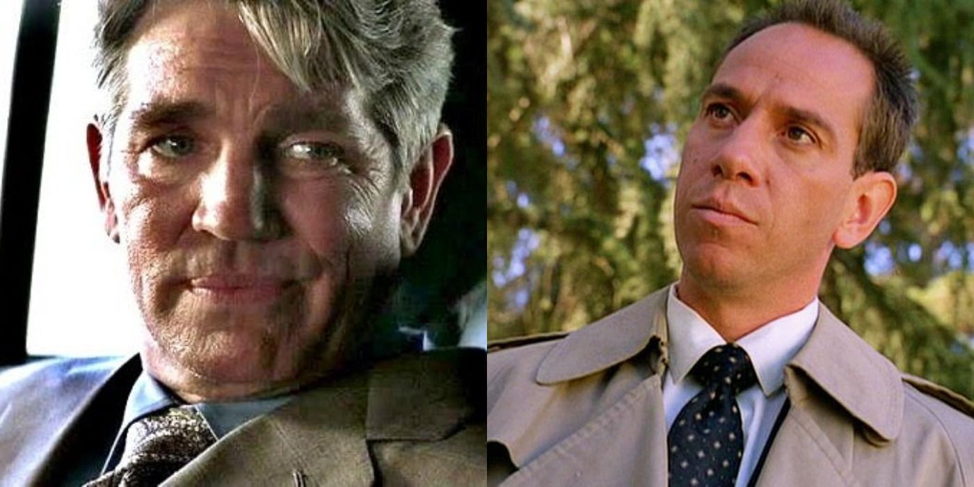 Split image of Sal Maroni in The Dark Knight and Miguel Ferrer in Twin Peaks Fire Walk With Me