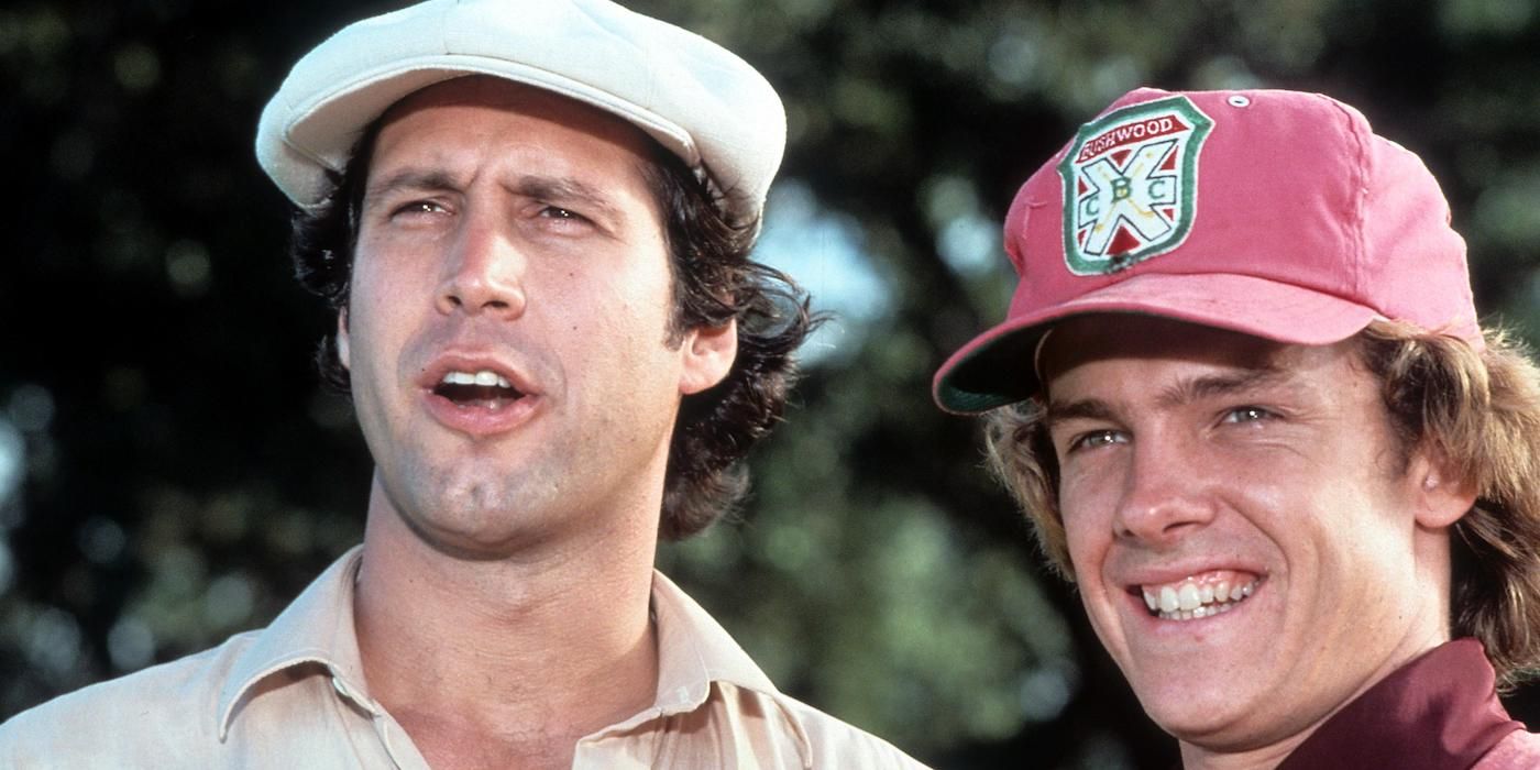 Chevy Chase and Michael O'Keefe in Caddyshack