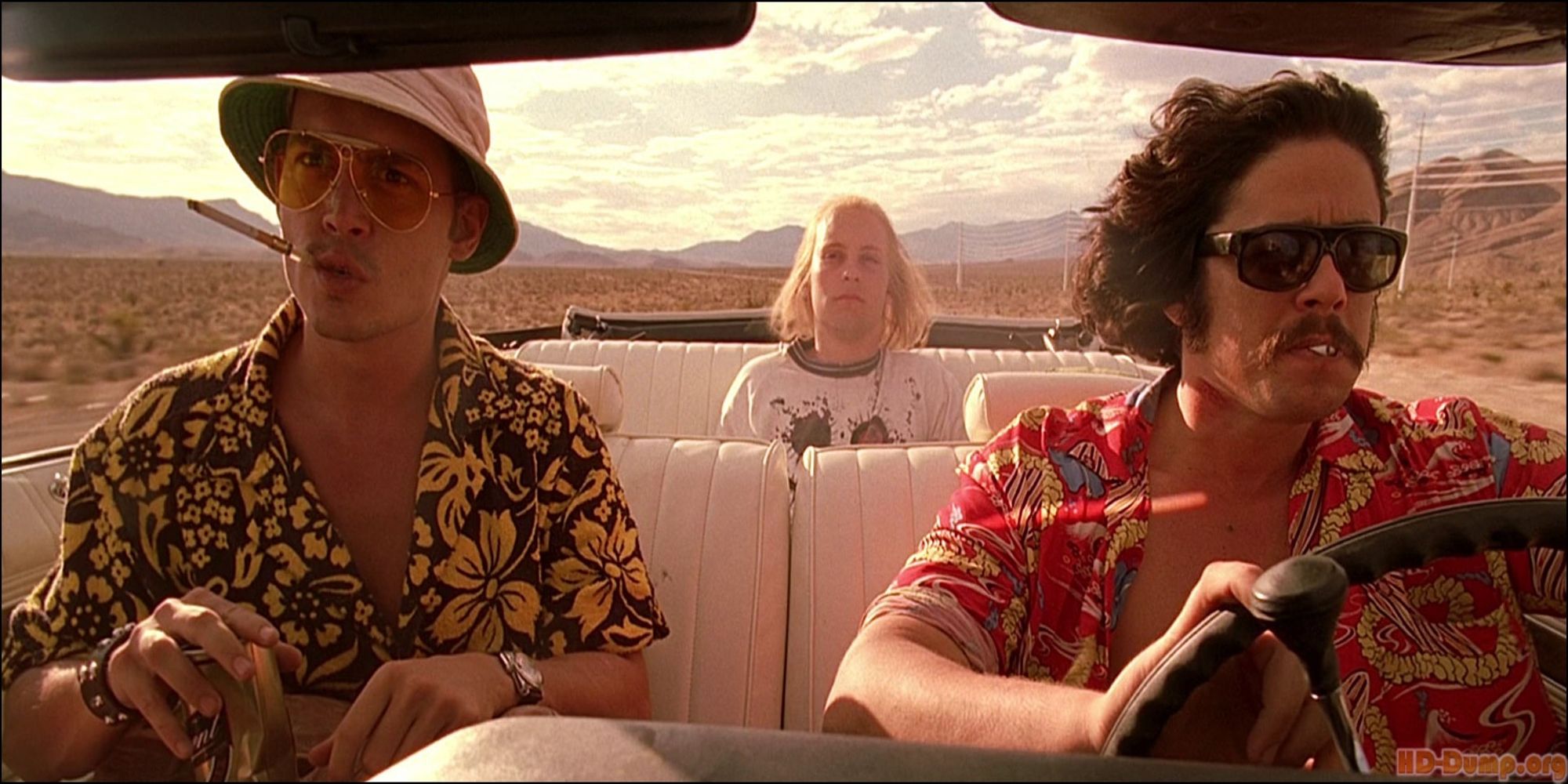 Johnny Depp Benicio Del Toro and Tobey Maguire Fear and Loathing in Las Vegas