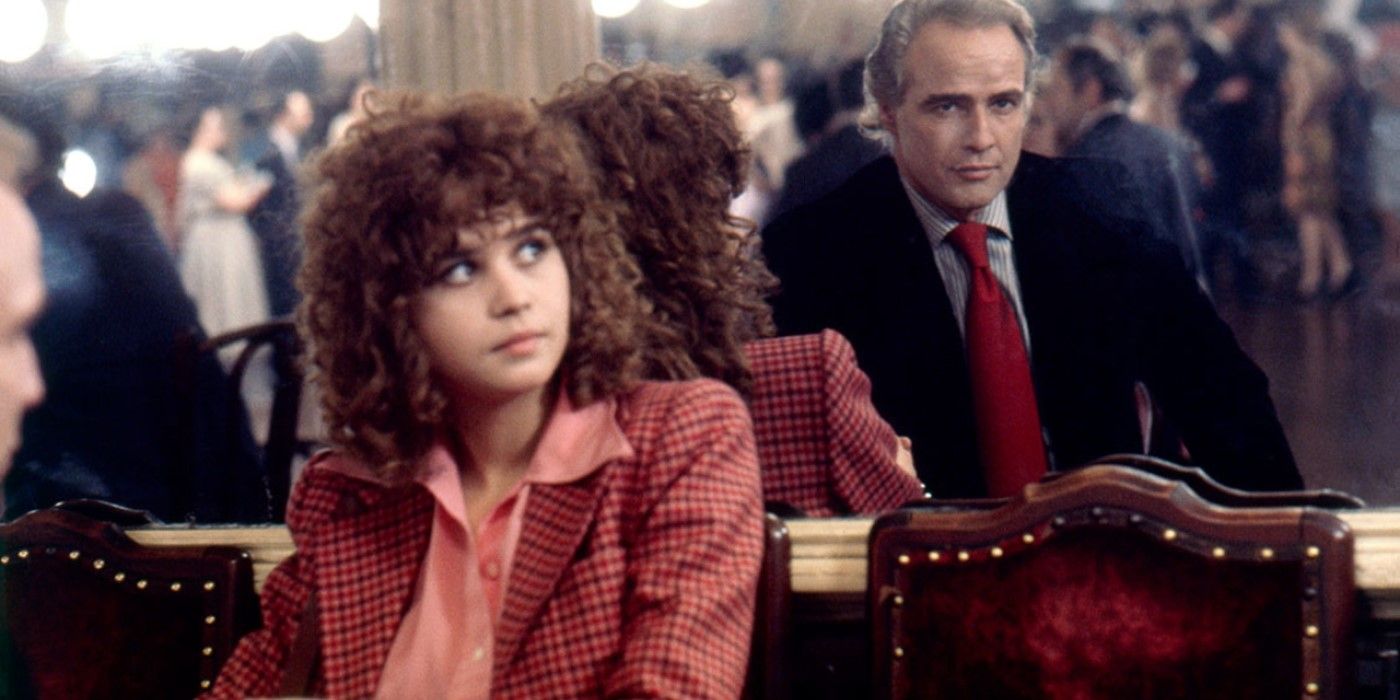 Paul and Jeanne at a restaurant in Last Tango in Paris.