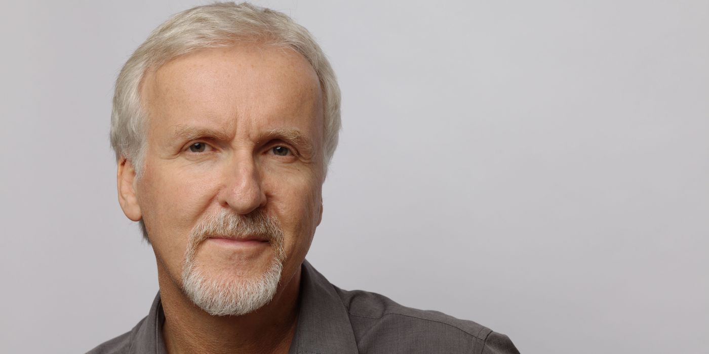 James Cameron posing for a photo.