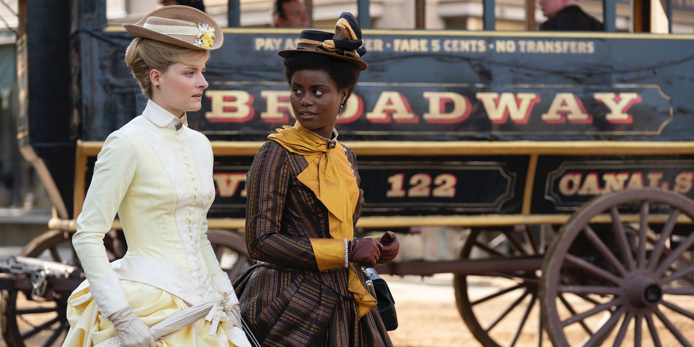 Louisa Jacobson and Denee Benton in The Gilded Age