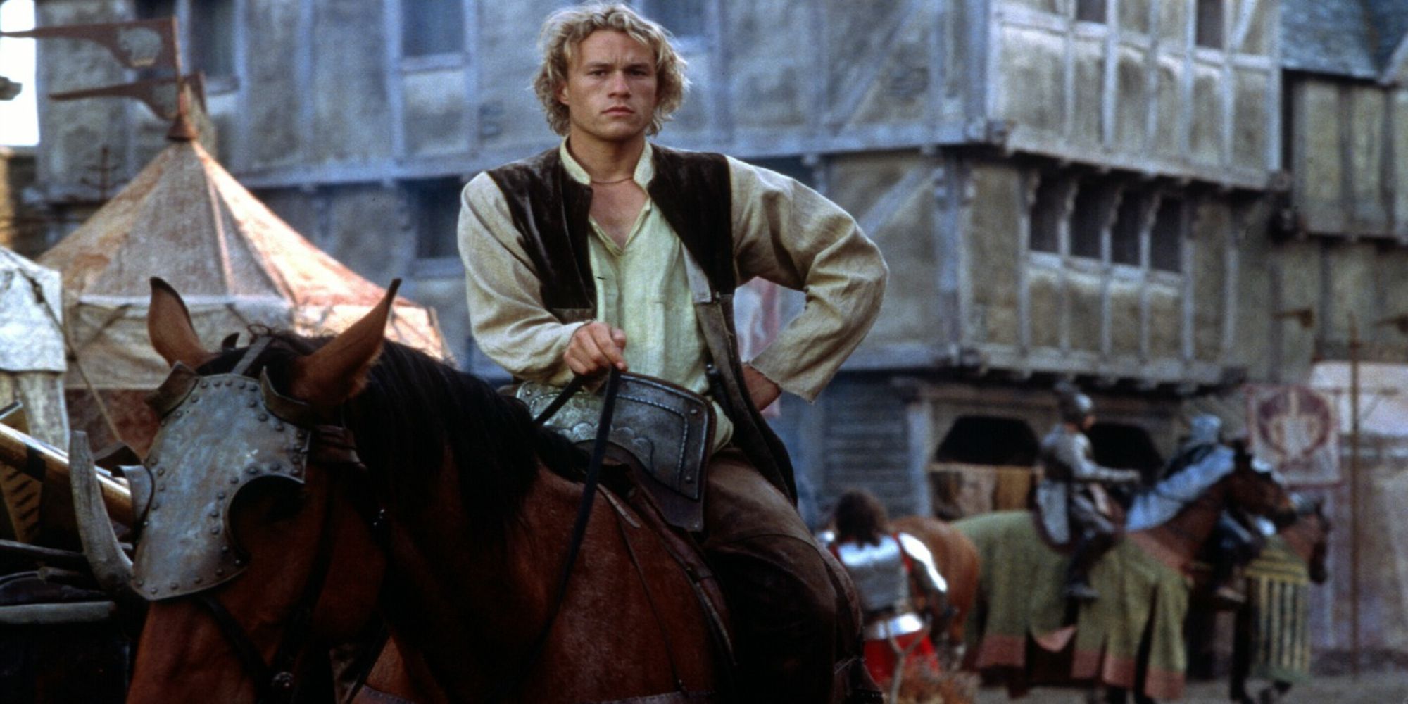 Heath Ledger on a horse in A Knight's Tale