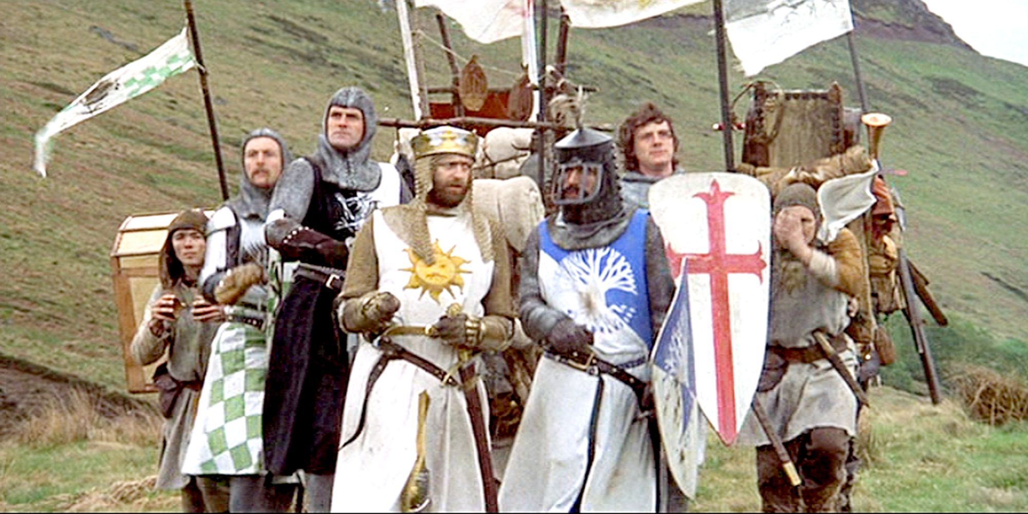 Le roi Arthur et ses compagnons dans leur quête Monty Python
