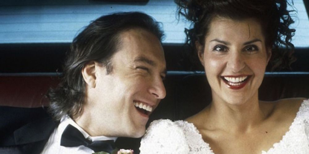 Nia Vardalos and John Corbett at my big fat Greek wedding