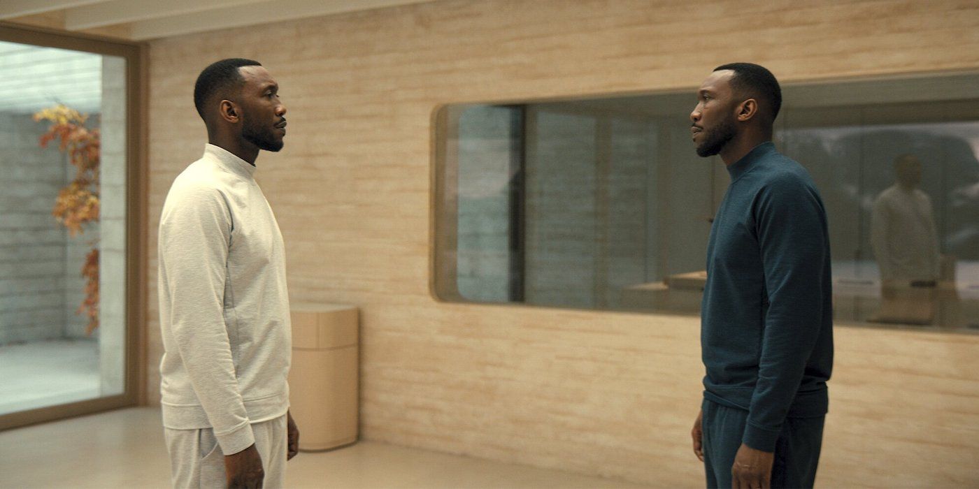 Mahershala Ali as Cameron confronting his clone, Jack, in Swan Song