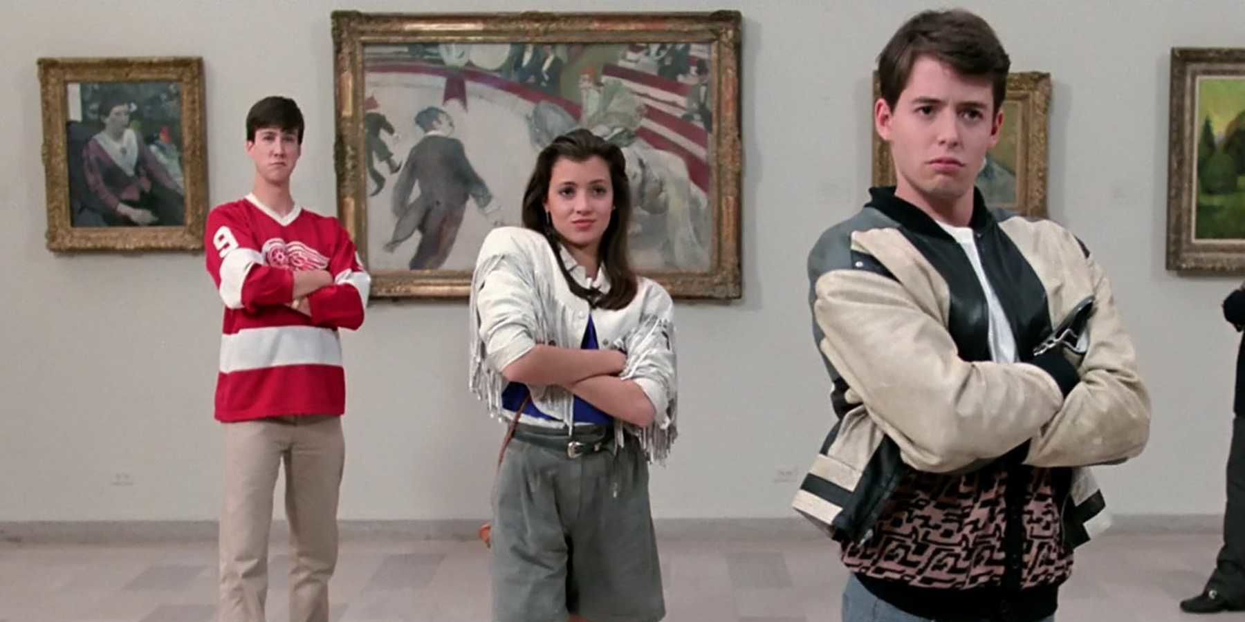 Ferris, Sloane, and Cameron at the art gallery in Ferris Bueller's Day Off.