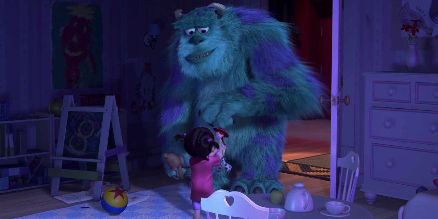 Jessie Appearing In Monster's Inc With Boo And Sully