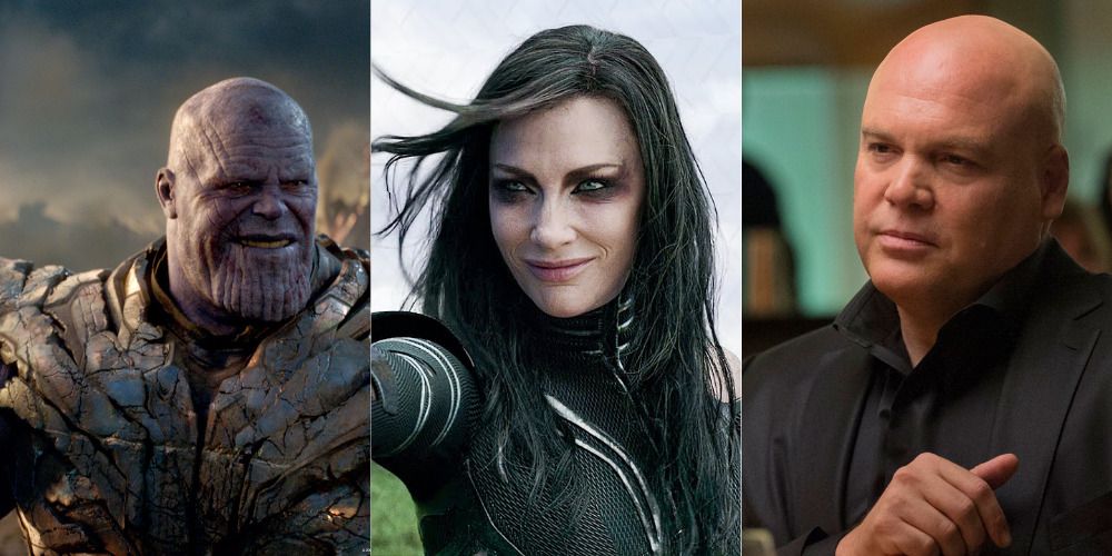 Split Image of Thanos, Hela and Kingpin from MCU