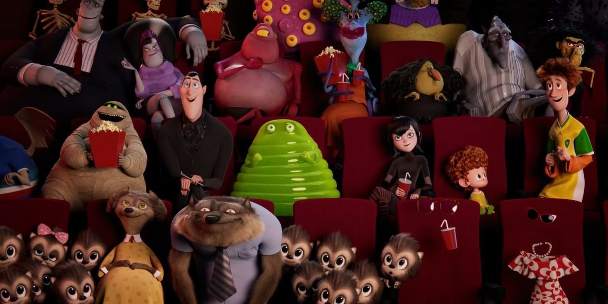 Hotel Transylvania 4 Transformania all the monsters at a movie theater
