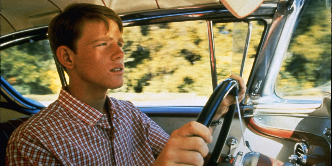 Ron Howard as Steve driving in American Graffiti