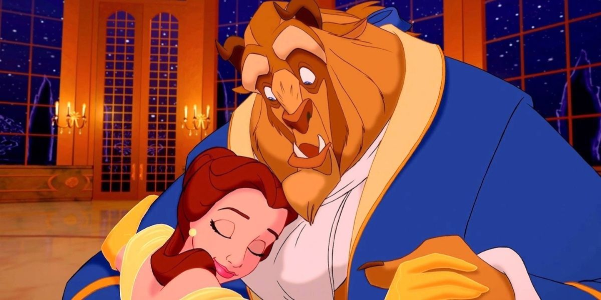 Beauty and the Beast dancing in the 1991 Disney animated film Beauty and the Beast