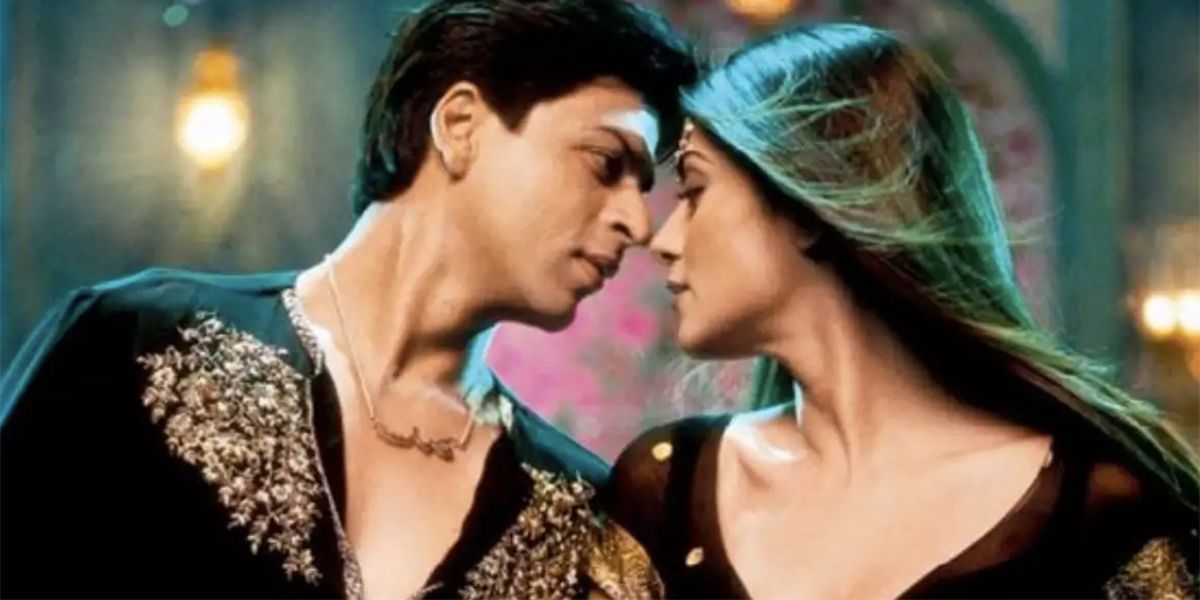 Shah Rukh Khan as Ram Prasad with Chandni Chopra as Sushmita in Main Hoon Na.