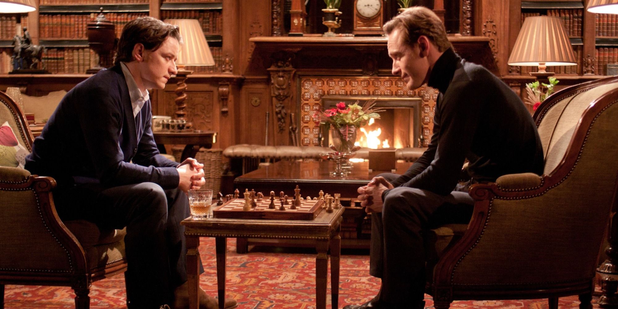 Xavier and Magneto playing chess in X-Men: First Class.