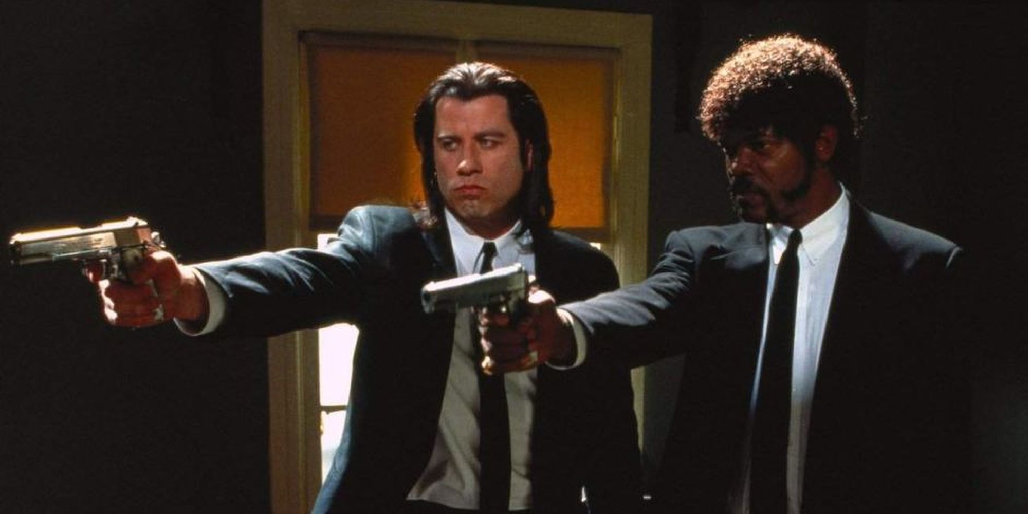 John Travolta and Samuel L Jackson as Vincent Vega and Jules Winnfield in 'Pulp Fiction'
