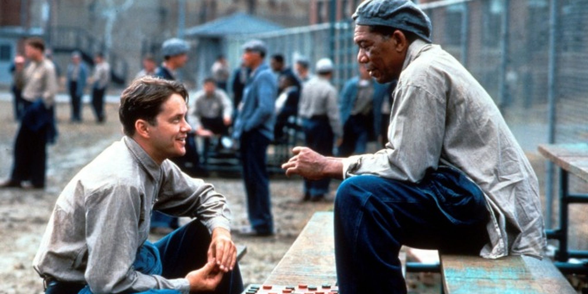 Tim Robbins and Morgan Freeman in The Shawshank Redemption'