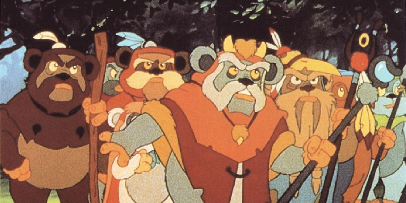 Animated ewoks in the Star Wars show