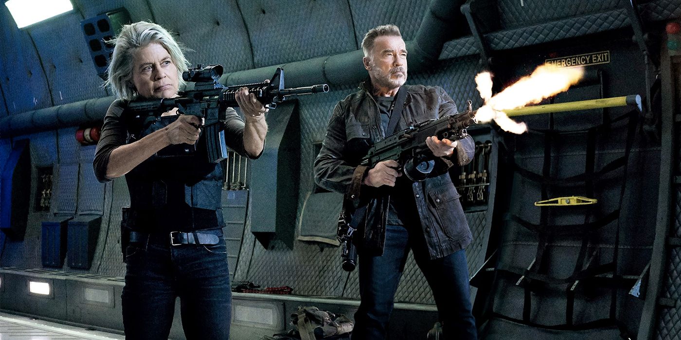 Linda Hamilton and Arnold Schwarzenegger in 'Terminator: Dark Fate'
