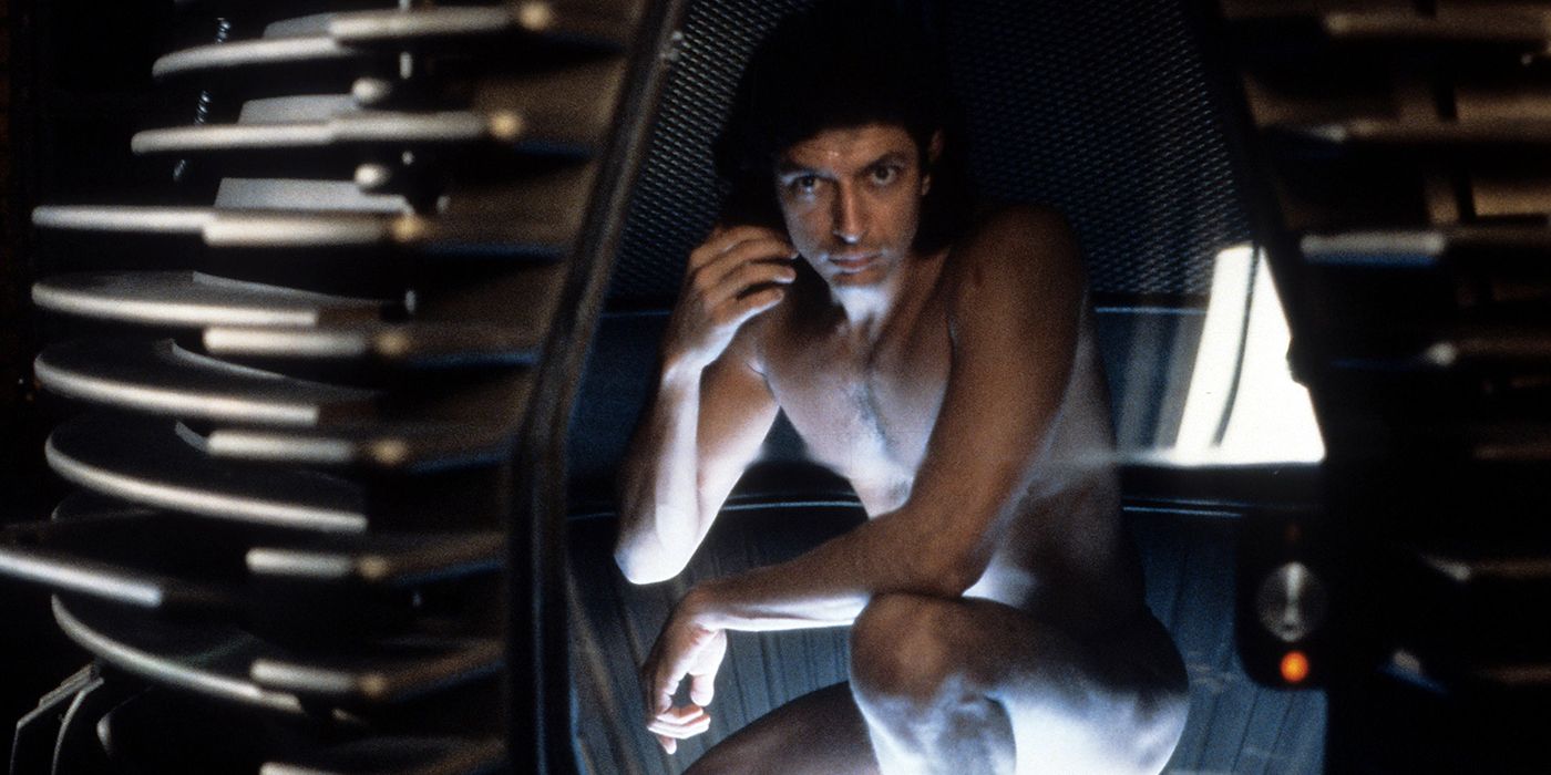 Scientist Seth Brundle (Jeff Goldblum) prepares to use his teleportation device in 'The Fly'.