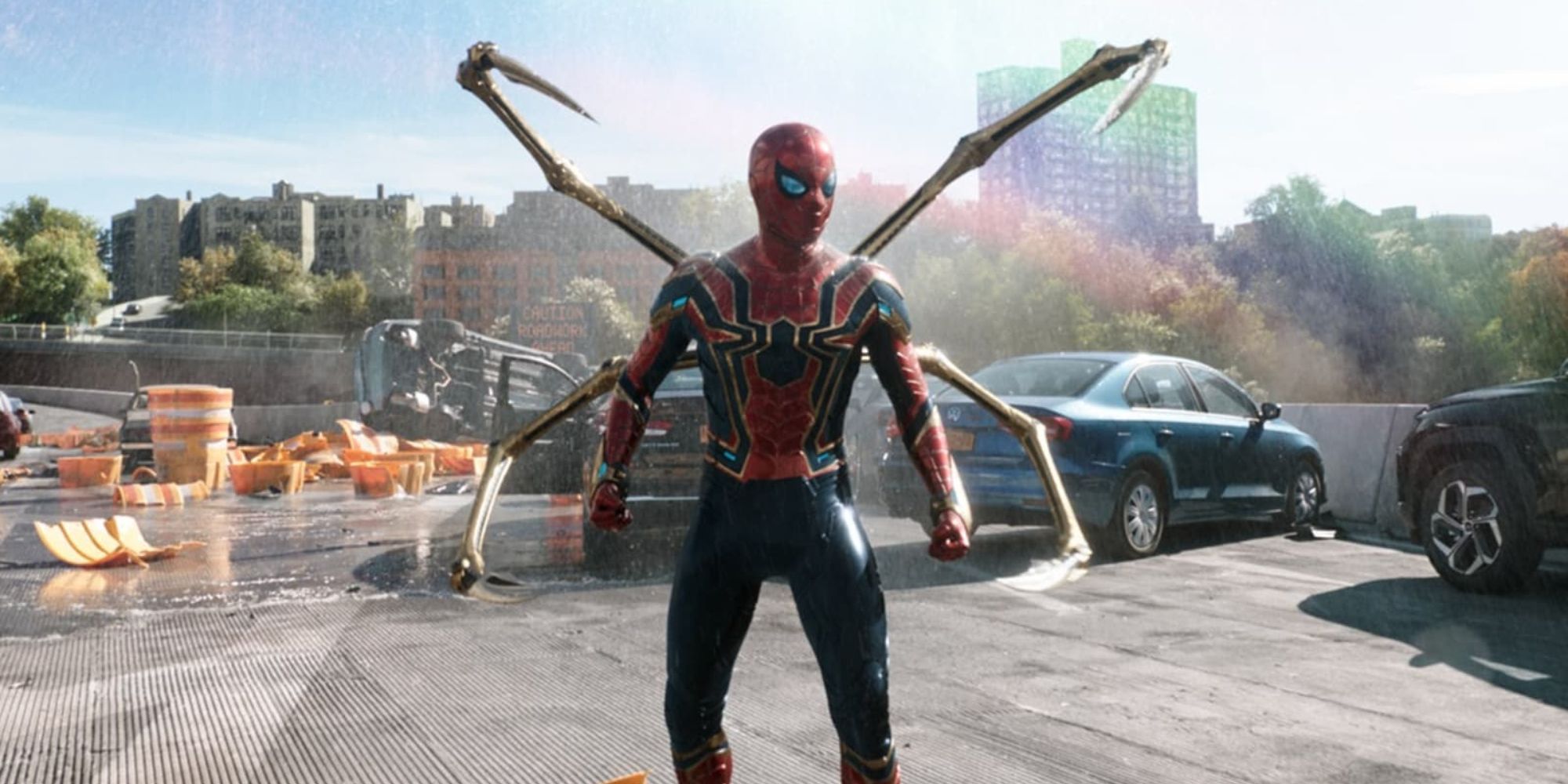 A screengrab of Tom Holland's Spider-Man in Spider-Man: No Way Home.