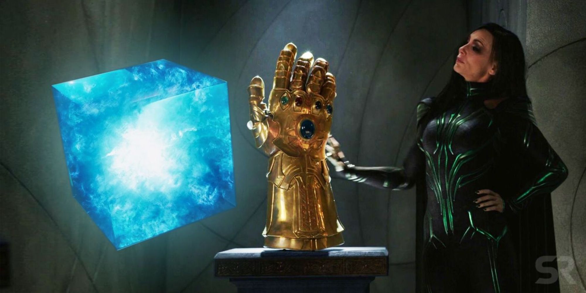 Hela-with-the-fake-Infinity-Gauntlet-in-Thor-Ragnarok-and-the-Tesseract