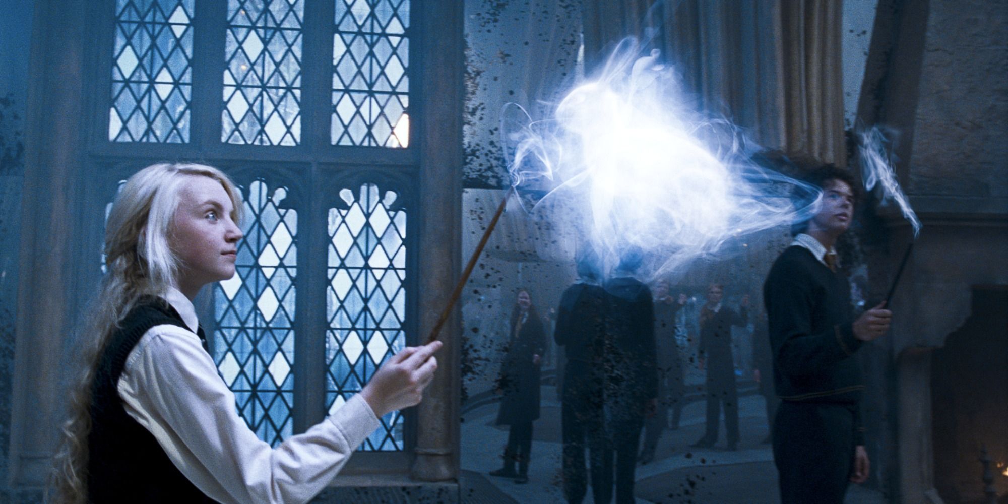 Luna Lovegood (Evanna Lynch) conjuring her Patronus in Harry Potter and the Order of the Phoenix
