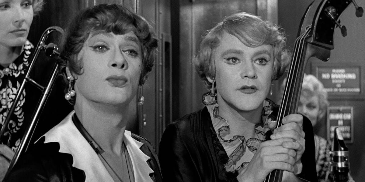 Tony Curtis y Jack Lemmon en Some Like It Hot 