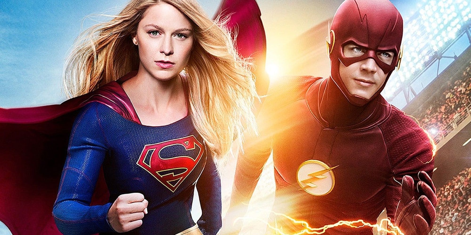 Supergirl and Flash race 