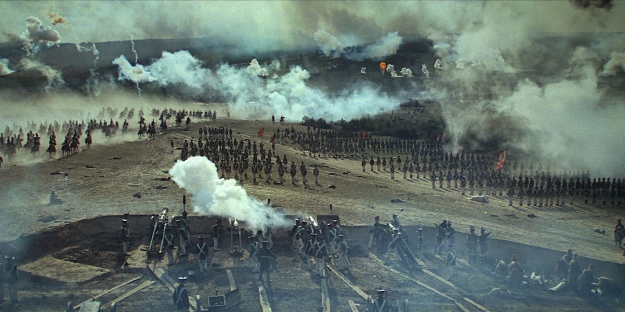 Scène de bataille de 'Guerre et Paix'.