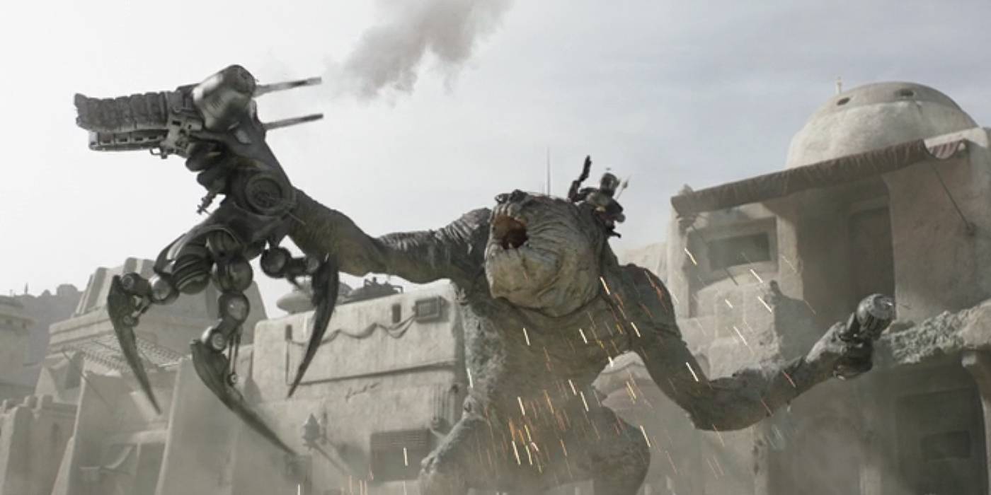 'O Livro de Boba Fett' provou que ensinamento de Qui-Gon Jinn na trilogia Star Wars estava certo book-of-boba-fett-chapter-7-rancor-vs-droid-2.jpg?q=50&fit=crop&w=1400&dpr=1 'O Livro de Boba Fett' provou que ensinamento de Qui-Gon Jinn na trilogia Star Wars estava certo