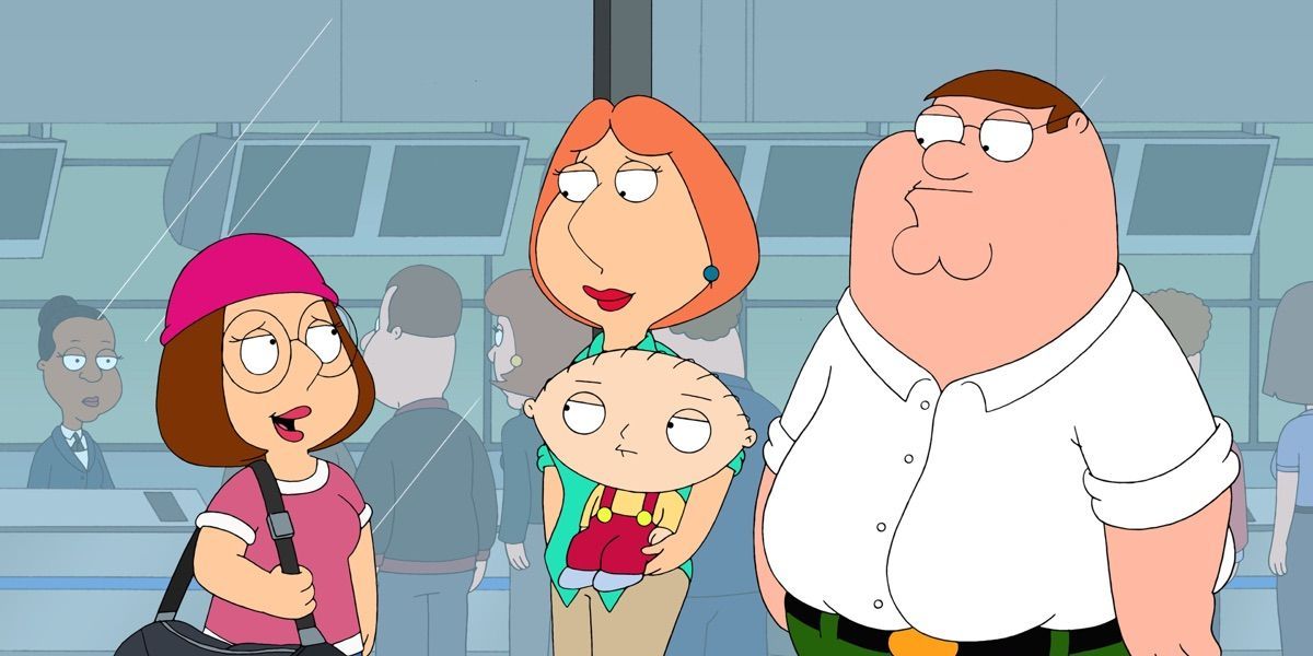 Mila Kunis, Alex Borstein, and Seth MacFarlane as Meg, Lois, Stewie, and Peter in Family Guy