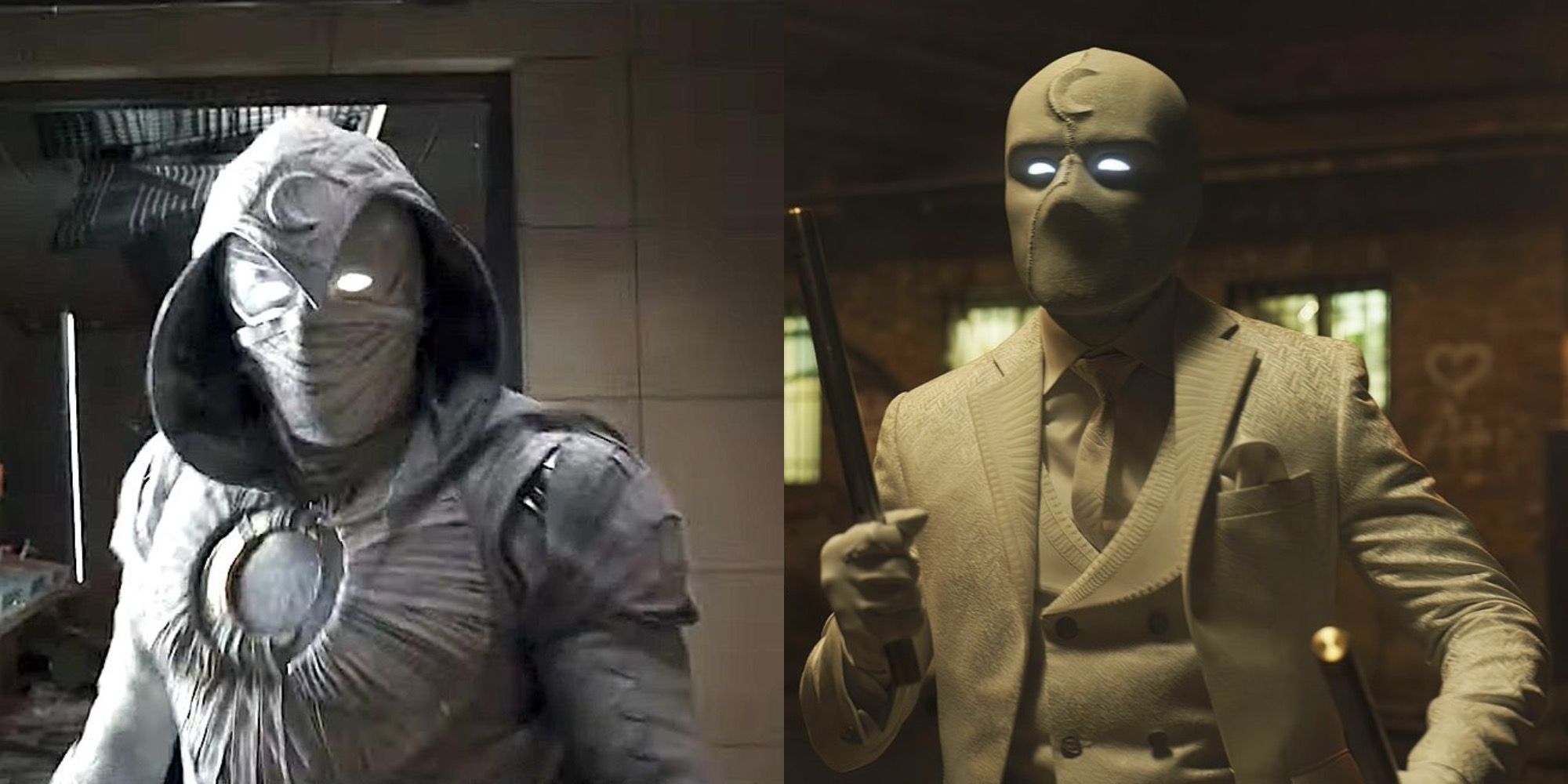 Split image of Moon Knight's different suits