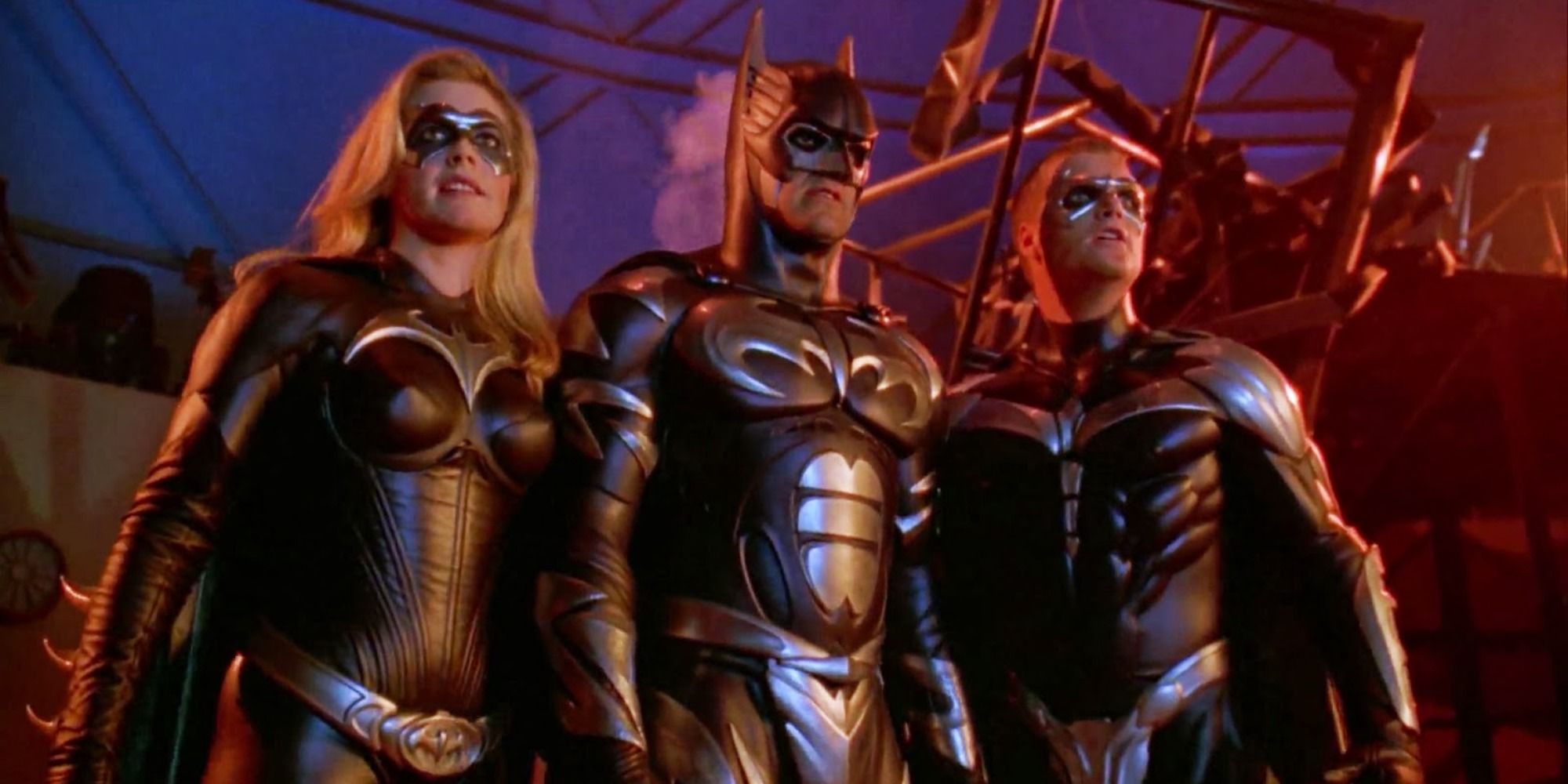 Batgirl (Alicia Silverstone), Batman (George Clooney), &amp; Robin (Chris O&rsquo;Donnell) in Batman &amp; Robin.