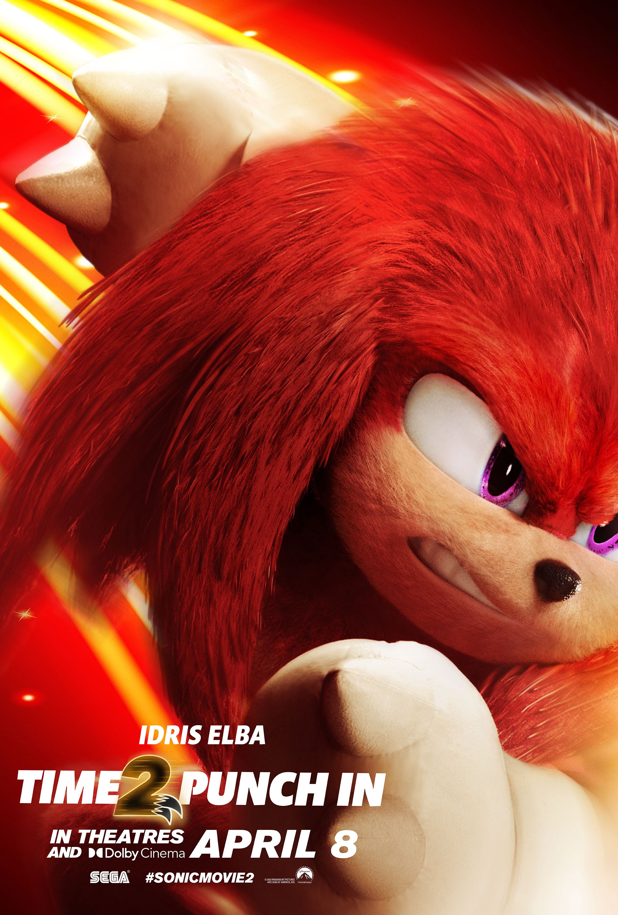 sonic the hedgehog 2 character poster knuckles