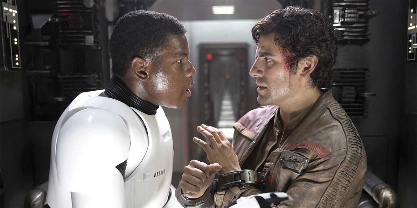 John Boyega and Oscar Isaac in The Force Awakens
