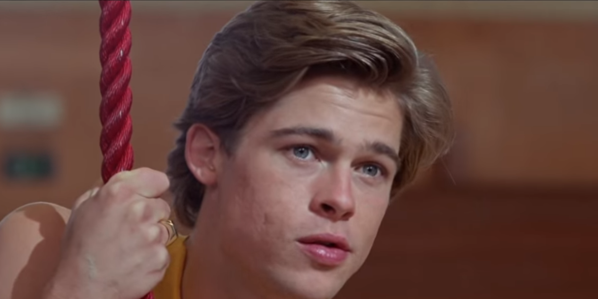 A close-up of Brad Pitt in the movie Cutting Class.