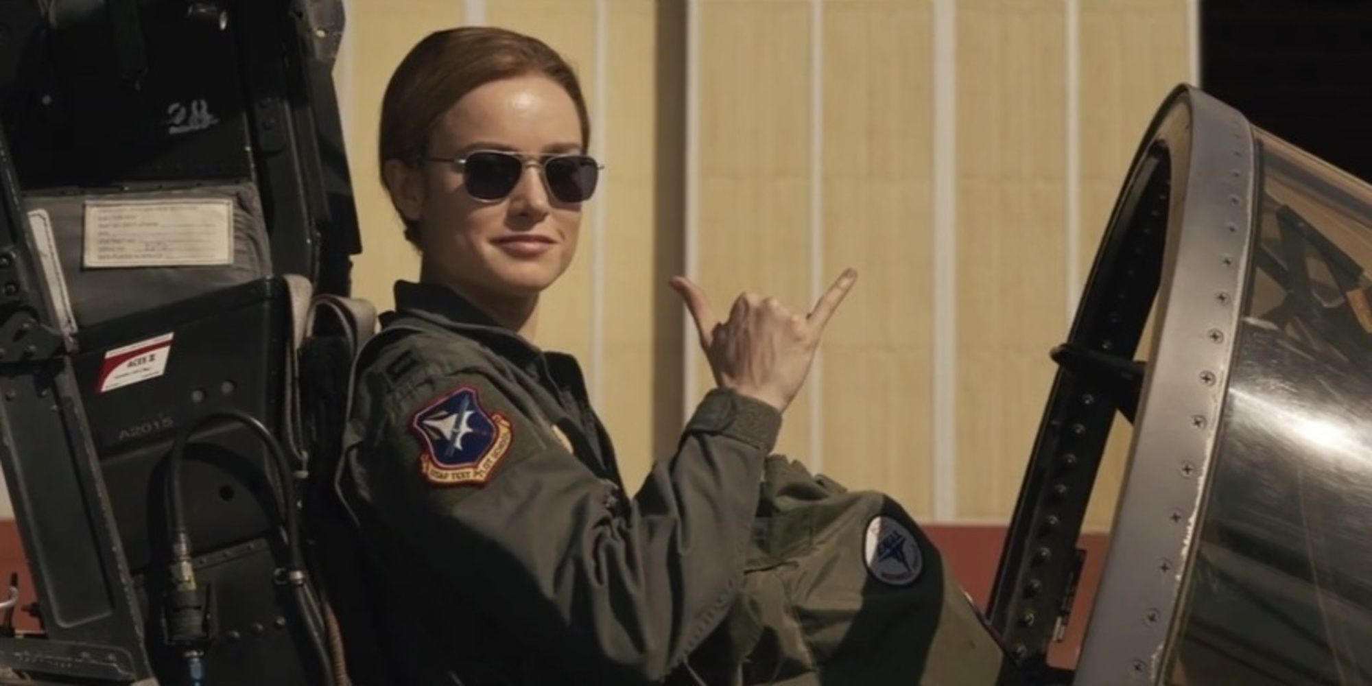 Carol Danvers in the cockpit of a plane