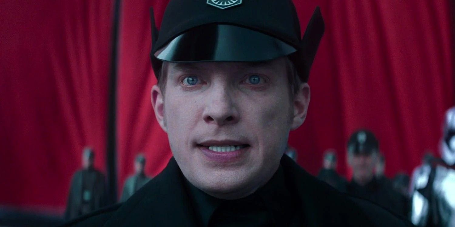 Domhnall Gleeson as General Hux in The Force Awakens
