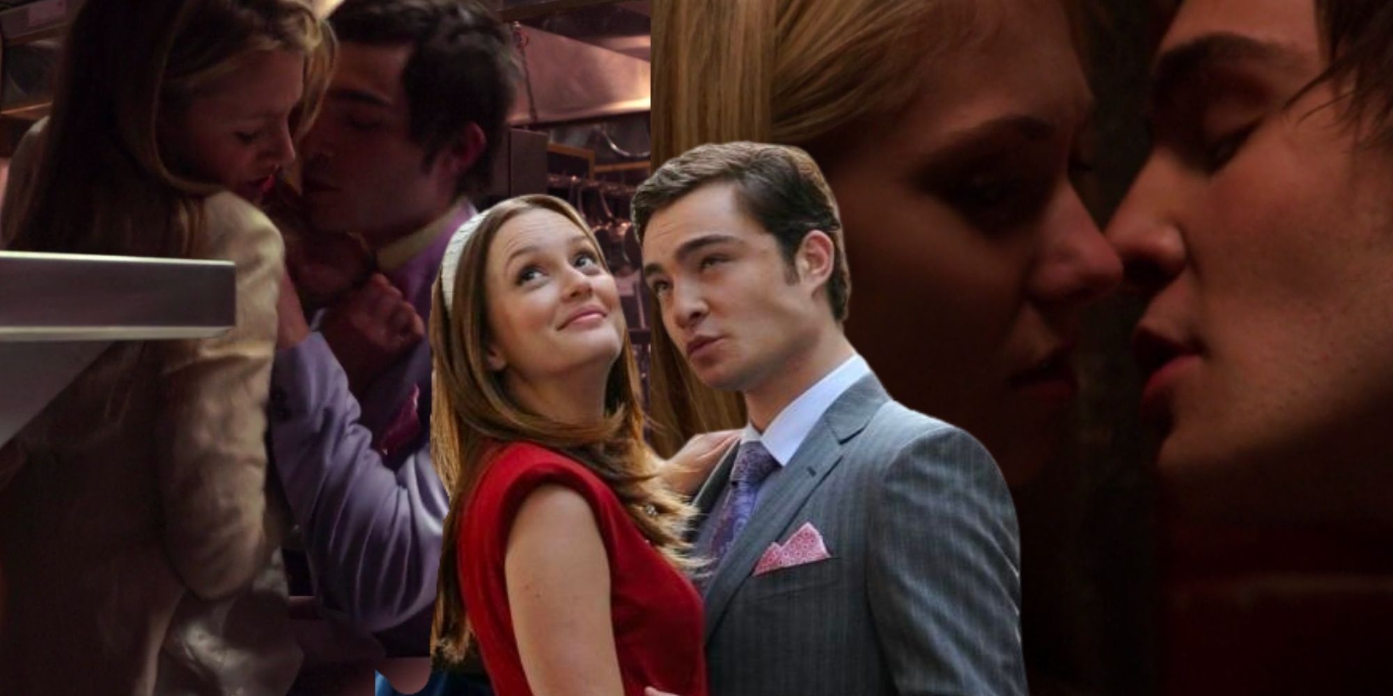 Ed Westwick and Leighton Meester in Gossip Girl Chuck assaulting girls, then smiling with Blair